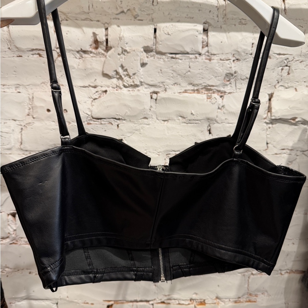 Black Rhinestone Embellished Crop Top - Picture 2 of 2